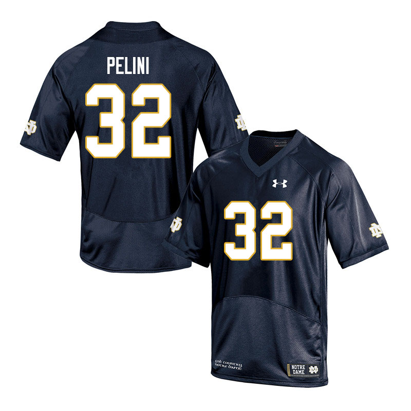 Men's NCAA Notre Dame Fighting Irish #32 Patrick Pelini Stitched College Under Armour Authentic Navy Football Jersey DK10Z27YD